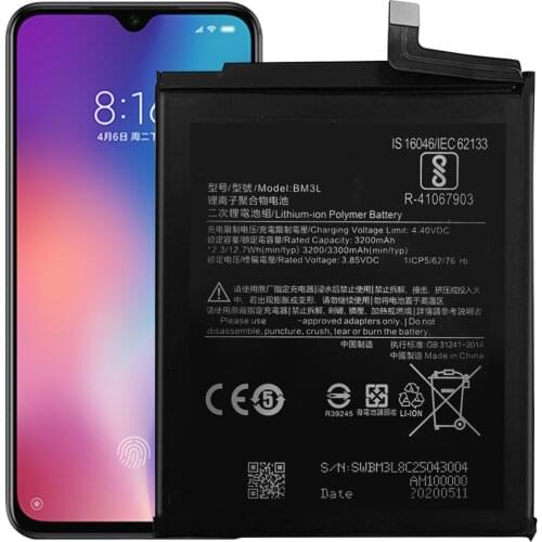 BM3L Battery For Xiaomi Mi9 M1902F1A M1902F1G M1902F1T Battery Replacement Repair Part