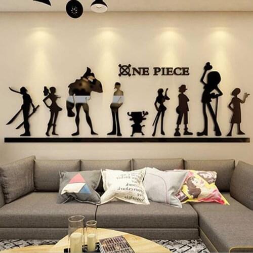 DIY Acrylic Crystal Wall Sticker One Piece Monkey D Luffy Personalized Creative Decor Bedroom Dormitory Living Room Anime Poster