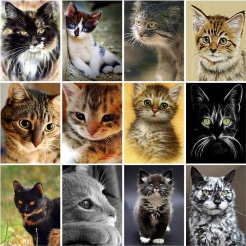 Diy Cat 5d Diamond Painting Animal Landscape Full Square Drill Resin Embroidery Craft Cross Stitch Kit Home Decor Wall Art Gift