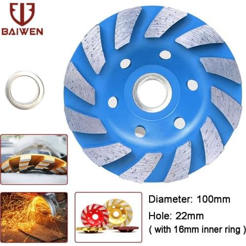 4 Inch 100mm Diamond Grinding Wheel Disc Bowl-shape Grinding Cup Angle Grinder Wheels for Concrete Granite Stone Ceramics Tools