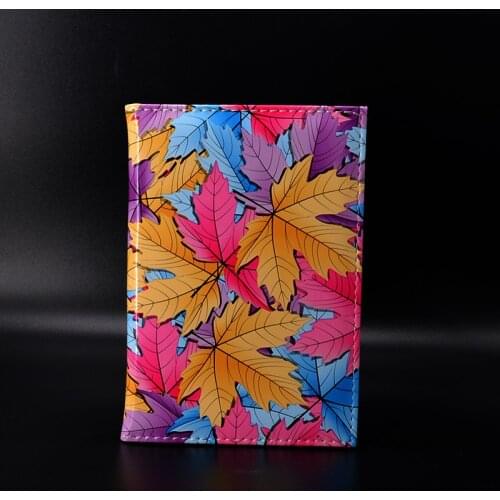 Cute Maple Leaf Women Passport Cover travel Pu Leather Case for Passport Travel Wallet Paspoort Protector Passaport Cover Holder