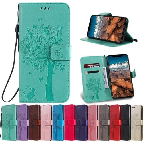 Sunjolly Tree Case for Xiaomi Redmi 10X Pro 5G Flip Wallet Card Stand Phone Case Cover coque for Redmi 9 Mi 10 Lite 5G Case