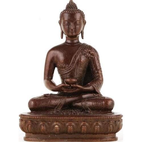 Pure Copper Three Treasures Amitabha Buddha Statues Tibetan Buddhism Home Furnishing Decorations Ancient Color