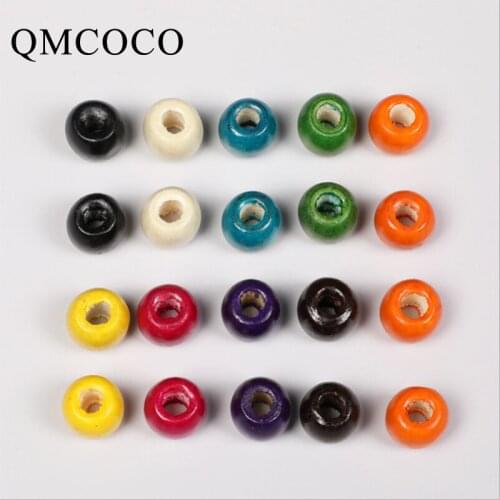 DIY 50Pcs/Pack Colorful Oval Wooden Beads Handmade Custom For Kids Decorations Crafts Jewelry Baby Toys Bracelet Accessories