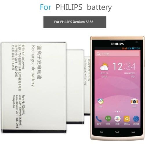 For PHILIPS S388 CTS388 Mobile Phone Replacement Battery 1700mAh AB1700AWML