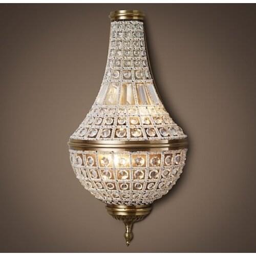 RH Ins Cyber Security Crystal K9 Wall Lamp Franch Loft Retro Style Lamps For Bedroom Walk Way Living Room Mirror LED Light