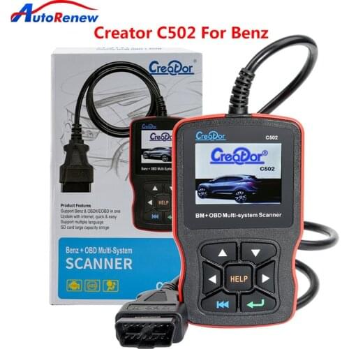 Creator C502 OBD2 Scanner OBDII Engine Code Reader For Mercedes Benz Full System Car Diagnostic Tool Oil Reset Code Reader