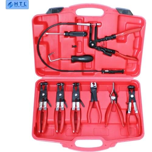 Hose Clamp Plier 9-Piece Set Universal Automotive Fuel Hose Oil Hose Water Hose Removal Pliers Remover Tool Kit Auto repair tool