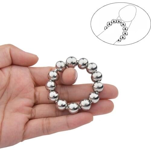 New Stainless Metal Penis Ring Sex Toys for Men Male Delay Ejaculation Stainless Steel Cock Ring With 13 Beads Glans Stimulator