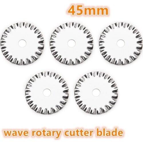 5pcs 45mm Wave Line Rotary Cutter Blades Leather Quilting Refill Blades for Fabric Patchwork Sewing Arts Crafts