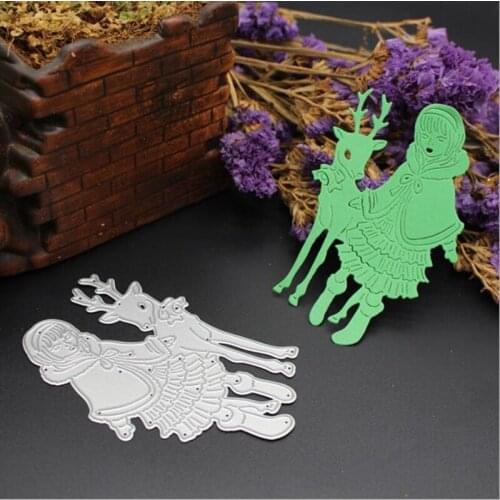 YINISE Metal Cutting Dies For Scrapbooking Stencils GIRL DEER DIY PAPER Album Cards MAKING Embossing Folder Craft Die Cuts Tools