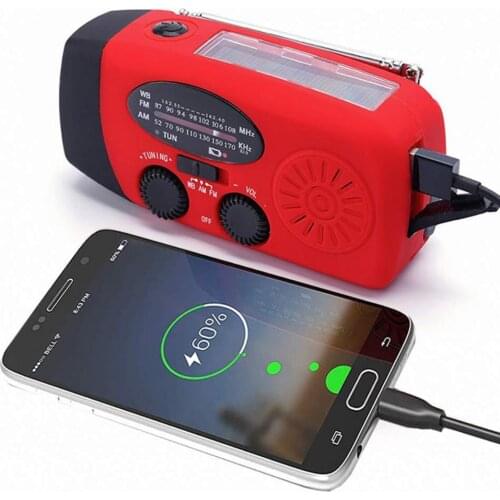 2021 New T088 Multi-Functio Radio Portable USB Cable Travel Emergency Lighting Stable Solar Powered Charging With Hand Crank