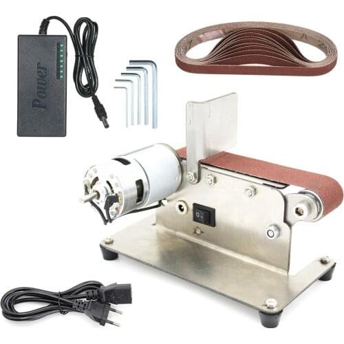 Multifunctional Horizontal Belt Sander Mini Electric Belt Sander DIY Polishing Grinding Machine Cutter Edges Sharpener