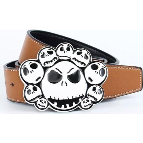 Punk Style Skull Belt Buckle for Men Unisex Cartoon Skull Head Metal Buckle Western Cowboy Jeans Accessories for 4cm Wide Belt