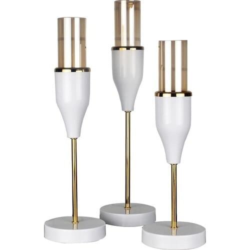 Dynasty By Candlestick Candle Holder pcs set White