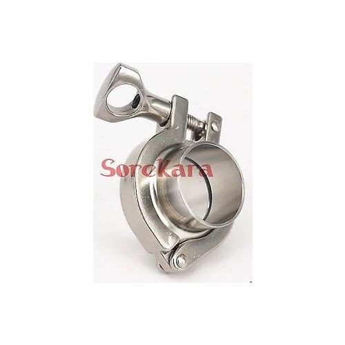 A Set Assembly 63mm 2.5" Pipe O/D Sanitary Weld Ferrule+ 2.5" Tri Clamp + Silicon Gasket SUS 304 Stainless Steel For Homebrew