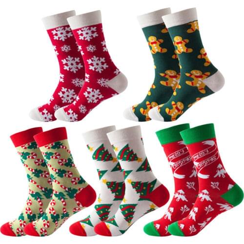 New Novelty Mens Socks Women Hip Hop Harajuku Christmas Tree Snowflake Classic Happy Skateboard Funny Christmas Gift