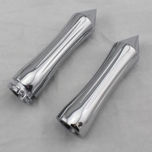 Pair Motorcycle 1" 25mm Handlebar Chrome Hand Grips Aluminum For Honda Rebel 250 Shadow ACE 1100 750