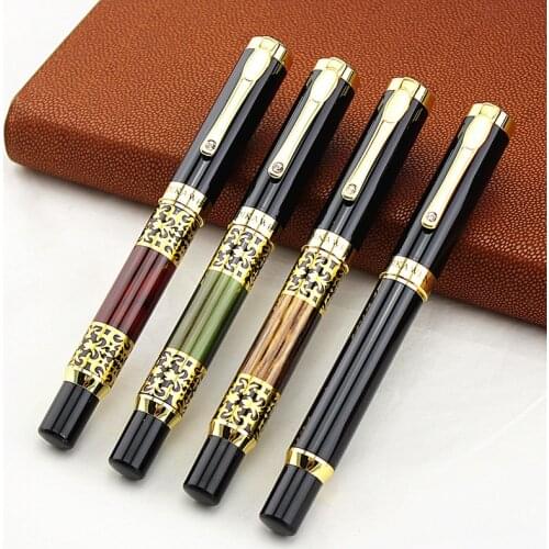 DIKA WEN Rollerball Pens Refill Gift Case Set Fine Point 0.5mm Black Ink Cremative Clip Metal Office Pens for Signature