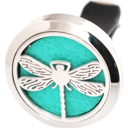 Dragonfly 30mm Diffuser 316 Stainless Steel Car Aroma Locket Essential Oil Car Diffuser Locket Free 50Pcs Pads