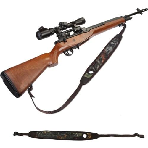 Tourbon Hunting Shooting Adjustable Camo Rifle Stretch Sling Strap Padded Neoprene with Thumbhole Hunting Gun Accessories