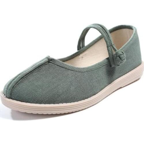 Johnature Cotton Shoes National Style Casual Solid Buckle Strap Round Toe Spring/Autumn New Flats Embroider Women Shoes