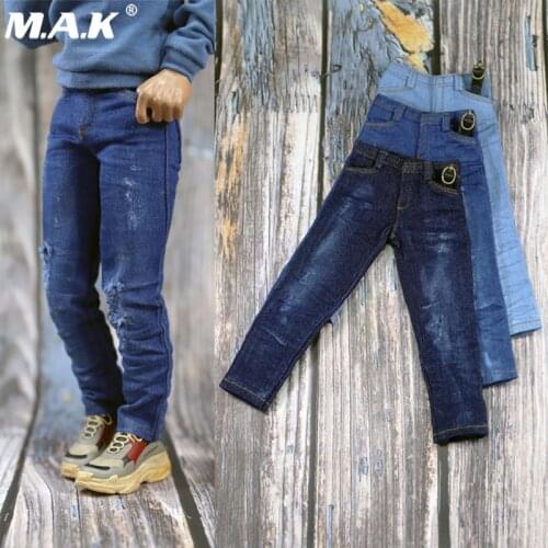 1/6 Male Clothing Accessories ACN001P Mens trousers Fashion Hole Distressed Jeans Model For 12-inch Action Figure Body