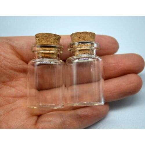 10pcs 22*35*12.5mm 6ml Clear Cork lid Glass Bottles Vial sample jars container For jewrlry package case Christmas Gifts
