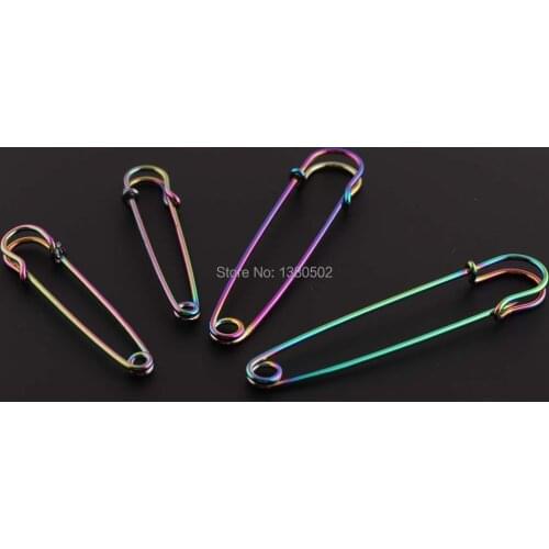 10pcs/lot Rainbow 57/76mm Colorful Hot Fashion Metal Safety Pins Brooch pins for Women Decoration Accessories