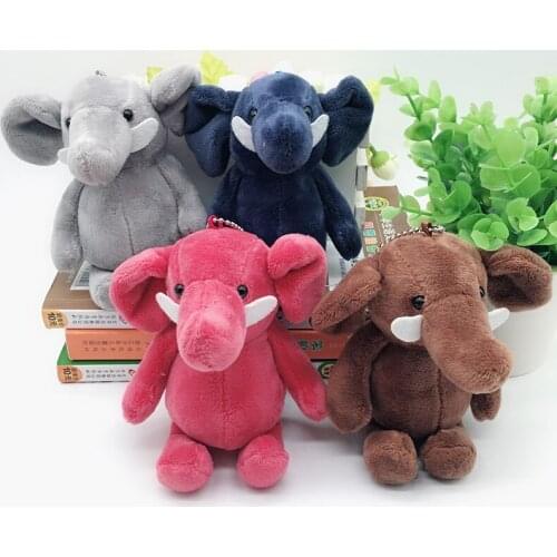 10cm Cute Elephant Pendant Plush Toys Kawaii Bag Backpack Keychain Stuffed Animals Plush Dolls Kids Toys for Children Gifts