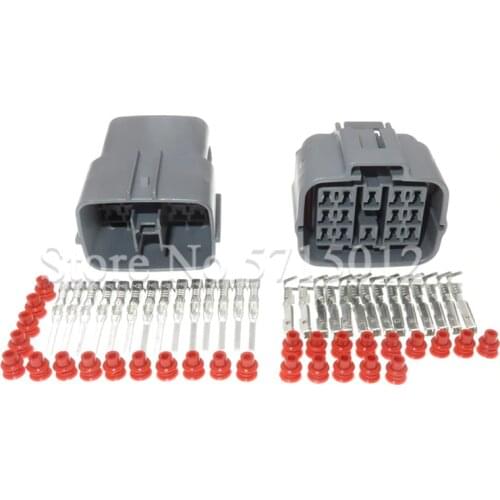 14 Hole/Way 6189-7262 Female Male Car Headlight Light Socket Waterproof Wire Harness Cable Wiring Connector For Mazda
