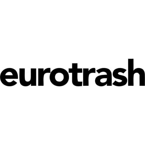 23*4.5CM EUROTRASH Car Sticker Decal Fun Motorcycle Decorative Car Styling Accessories Black/Silver C1-0204