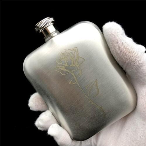 304 Stainless Steel Hip Flask Blood wolf 6 OZ 170ML Food Grade Flask for Alcohol Vodka Whisky Liquor Outdoor Hiking Wine Bottle