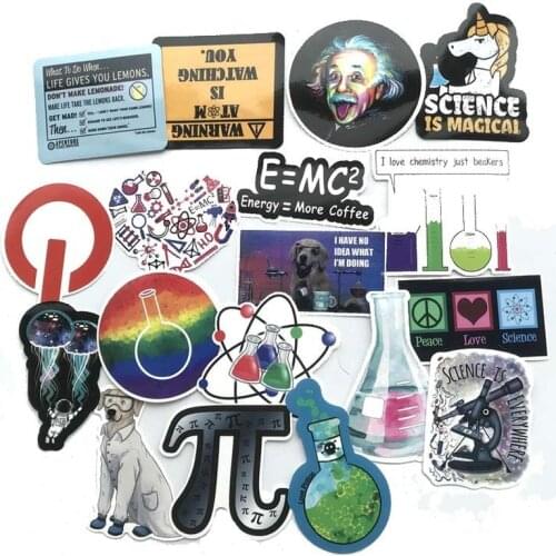 50 PCS science chemistry lab astronaut stickers blockchain code Brain scientists funny stickers for child gift decor Luggage
