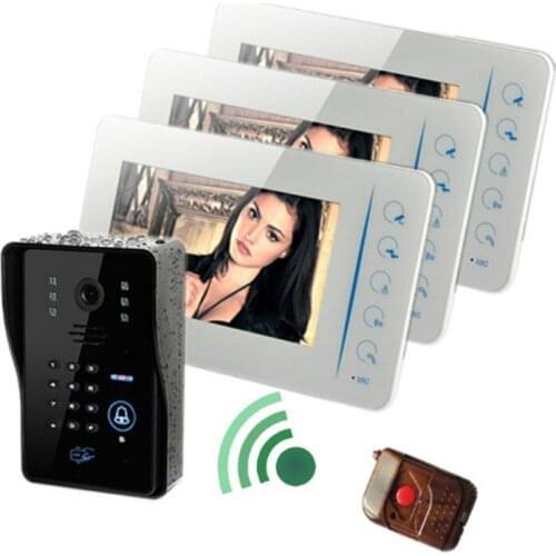 7 Inch Multi-Functional Intercom 1V3 Wired Video Door Phone Support External Camera