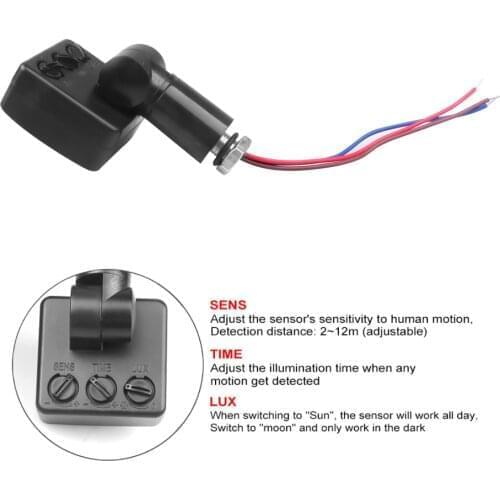 85-265V Mini Human Body Infrared Sensor Ultra-thin Infrared Body Sensor Switch LED Flood light PIR Motion Sensor Adjustable