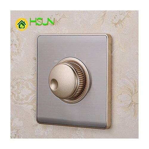 86 Type Air Conditioner Fan Volume Switch S5 Stainless Steel switch with Four Adjustable Wall Panel