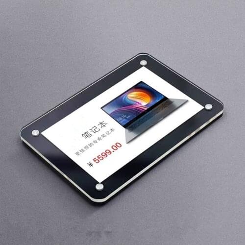 90x55mm New Style Wall Mount Adhesive Transparent Acrylic Price Label Tag Rack Table Sign Card Paper Holder Frame Display Stand
