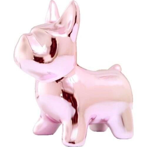 BULLDOG CERAMICS CRAFTS SCULPTURE CREATIVE GIFTS MODERN SIMPLE HOME DECORATIONS STATUES COIN DESKTOP ORNAMENT L2860
