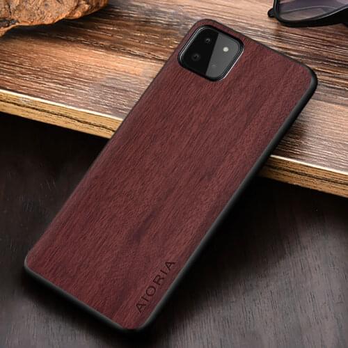 WoodLike case for Samsung Galaxy A22 4G 5G soft TPU silicone&PC& wood PU leather skin covers coque fundas for Samung A22