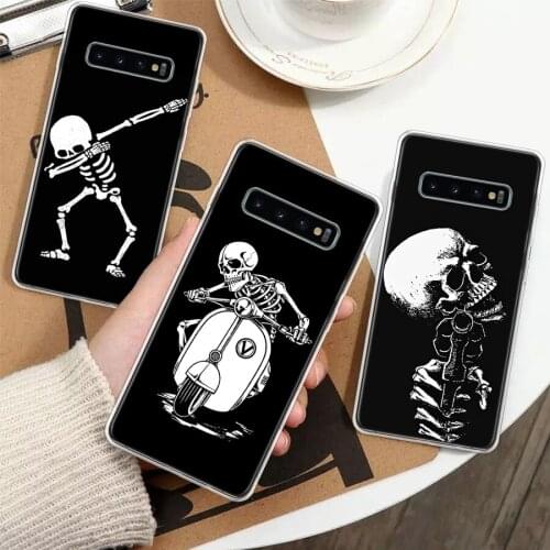 Spooky Skull Funny Dance Skeleton Silicon Phone Case For Samsung Galaxy A51 A71 A70 A50 A40 A30 A20E A10S A01 A21 A6 A7 A8 A9 Pl