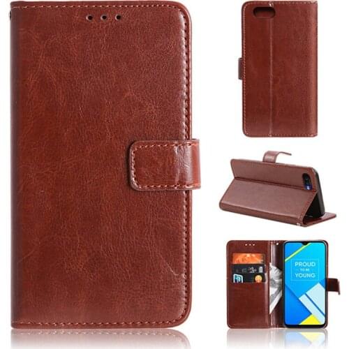 Phone Case For OPPO Realme C2s Protective Cover Luxury PU Flip Leather Silicone Case For Realme C2 RMX1941 Protector Shell