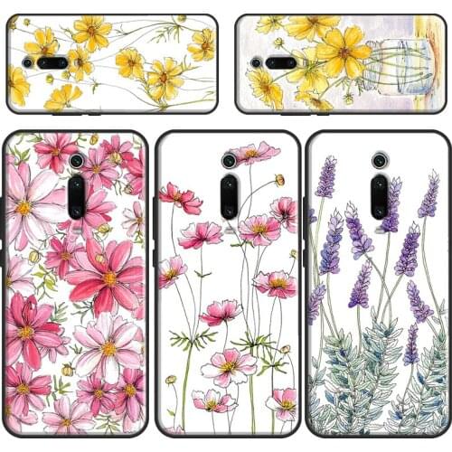 Yellow Cosmos Flowers Lavender Case For POCO F3 M3 Pro POCO X3 Pro Coque For Xiaomi Mi 11 Ultra 10T Pro Mi Note 10 Lite