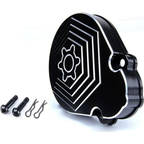 CNC Alloy Black+white Gear Cover with Bolts Fit for 1/5 HPI ROVAN ROFUN KM GTB TS BAJA 5B 5T 5SC