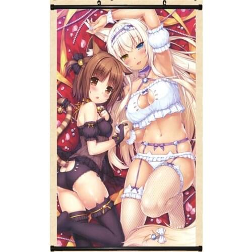 Coscase Japanese Anime NEKOPARA chocolat vanilla Azuki Coconut Cinnamon Home Decor Wall Scroll Poster Decorative Pictures