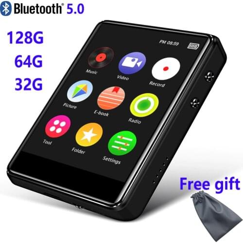 Original Metal Bluetooth 5.0 MP3 player 2.4 inch screen HiFi music player built-in speaker with e-book recording radio video