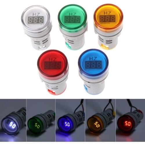 22mm Hertz AC Frequency Meter Indicator LED Digital Display Indicator Signal Lamp Lights #319