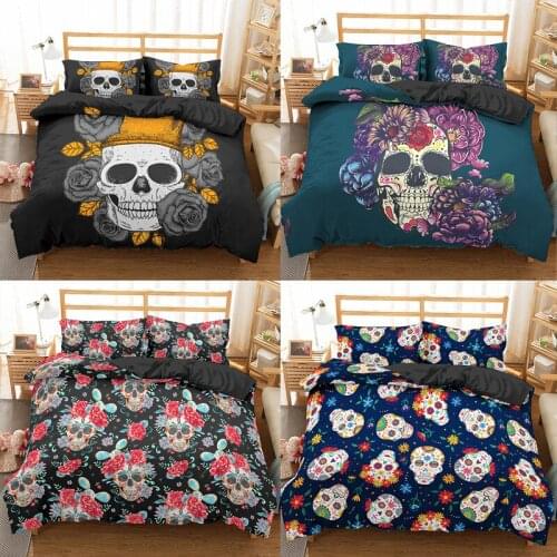3D Skull Bedding Set Duvet Cover Single Twin queen king size Bed Linen 2 sp 220 x240 160x200 Bed Cover