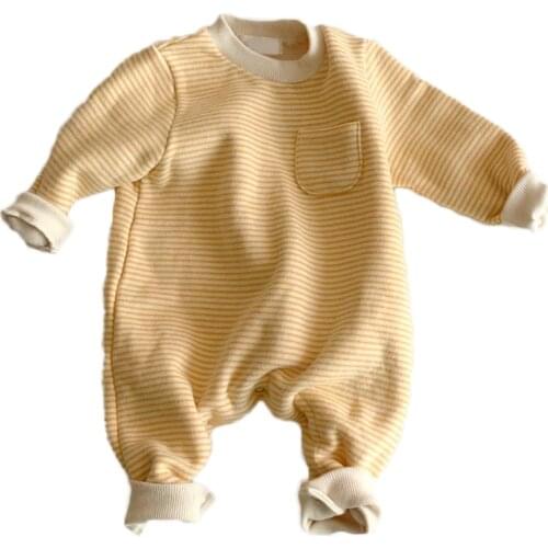 Korean Baby Stripeed Rompers Autumn Spring Infant Casual Climbing Clothes Newborn Baby Boys Girls Fashion One-piece Jumpsuits