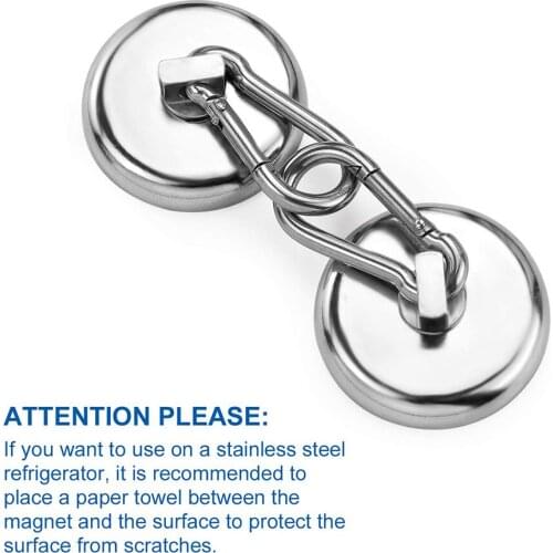 Magnetic Hooks Strong Heavy Duty Neodymium Magnet Hooks with Swivel Carabiner Hook for Refrigerator 4pcs SUB Sale